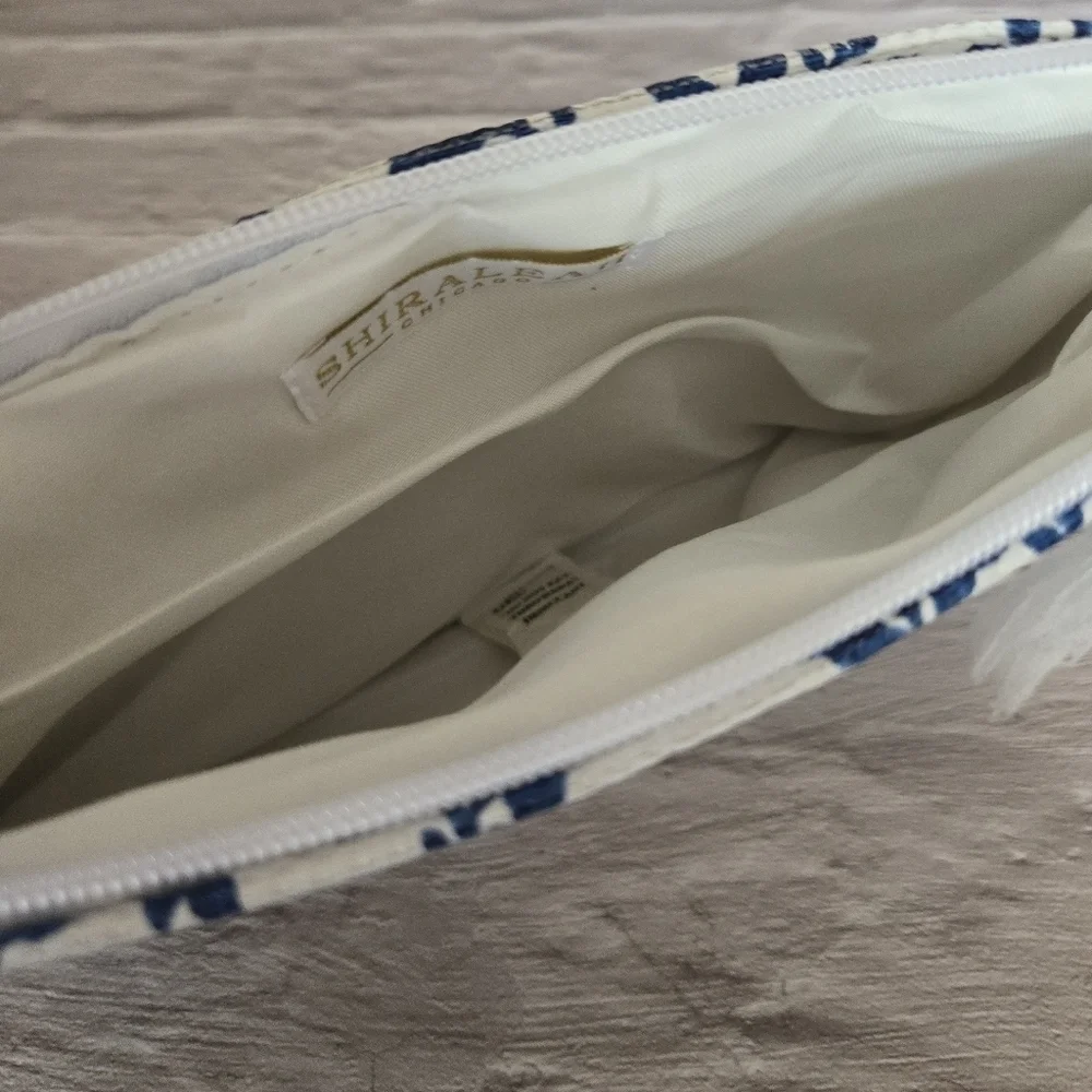 Bride zip pouch canvas lined makeup clutch